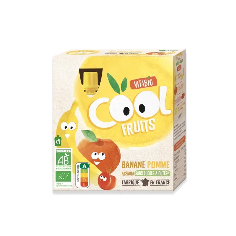 VITABIO POMME BANANE ACEROLA 4 X 90 G