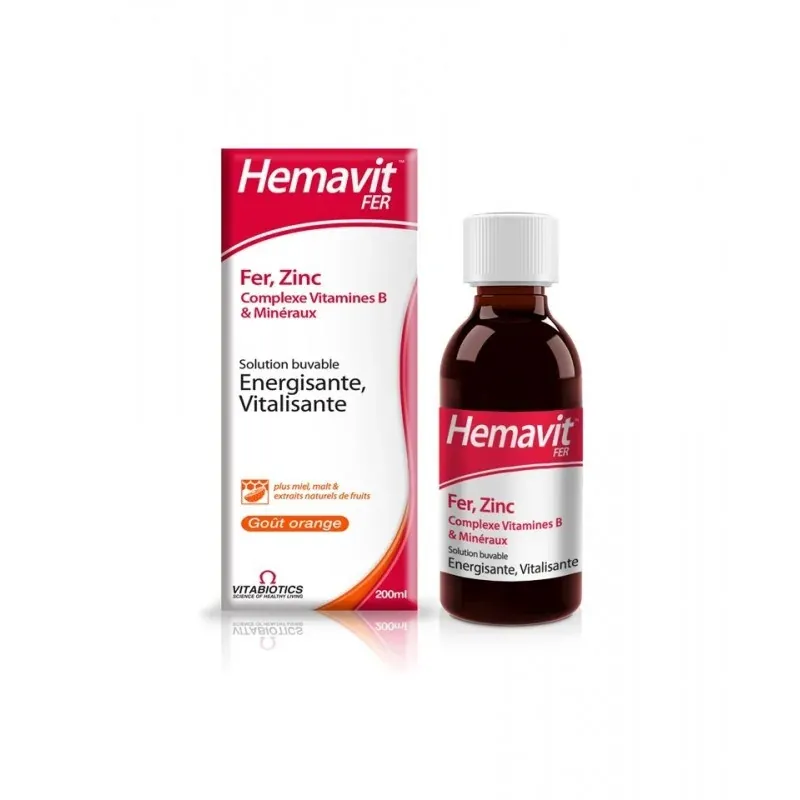 Vitabiotics Hemavit Fer Complexes Vitamines B et Minéraux Liquide – 200ml