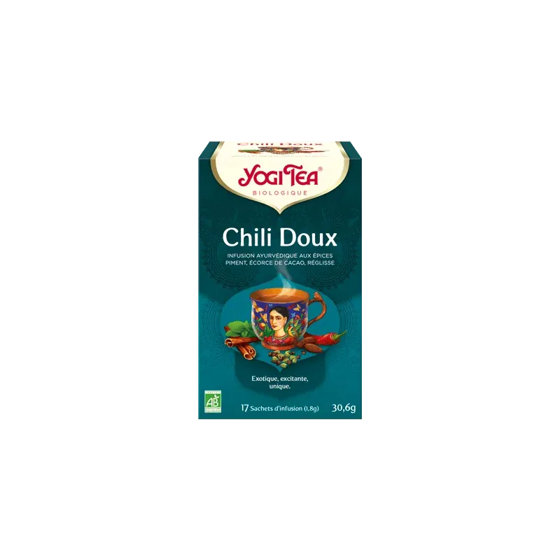 YOGI TEA Chili Doux 17x 2g (Réglisse, écorces de cacao, fenouil, menthe poivrée, piment)
